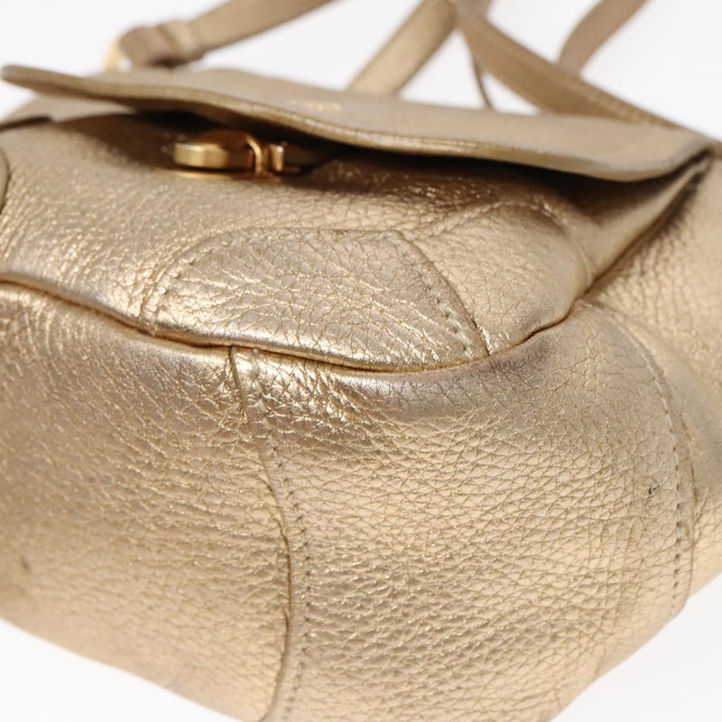 Prada Gold Leather Shoulder Bag (Pre-Owned)