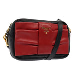 Prada Ribbon Red Leather Shoulder Bag (Pre-Owned)