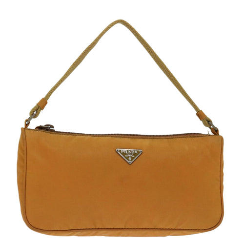 Prada Tessuto Orange Canvas Clutch Bag (Pre-Owned)