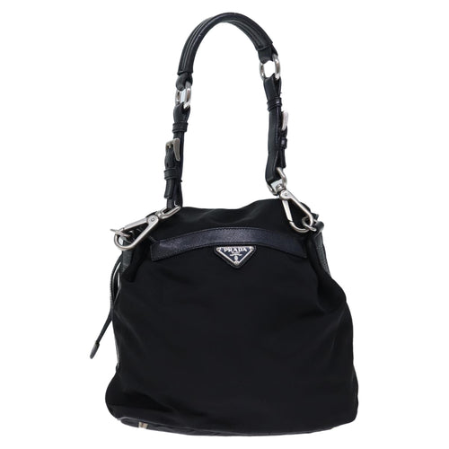 Prada Tessuto Black Synthetic Shoulder Bag (Pre-Owned)