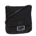 Fendi Zucca Brown Canvas Shoulder Bag (Pre-Owned)