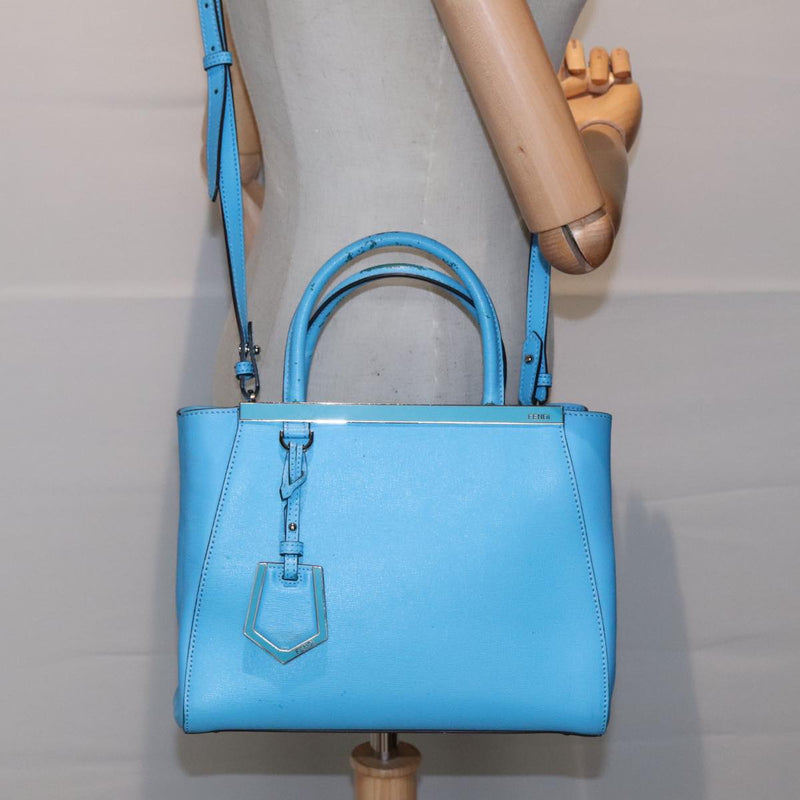 Fendi 2Jours Blue Leather Handbag (Pre-Owned)