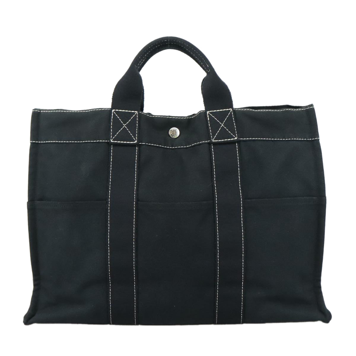 Hermès Fourre Tout Black Canvas Tote Bag (Pre-Owned)