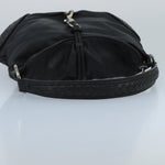 Bottega Veneta Intrecciato Black Leather Shoulder Bag (Pre-Owned)