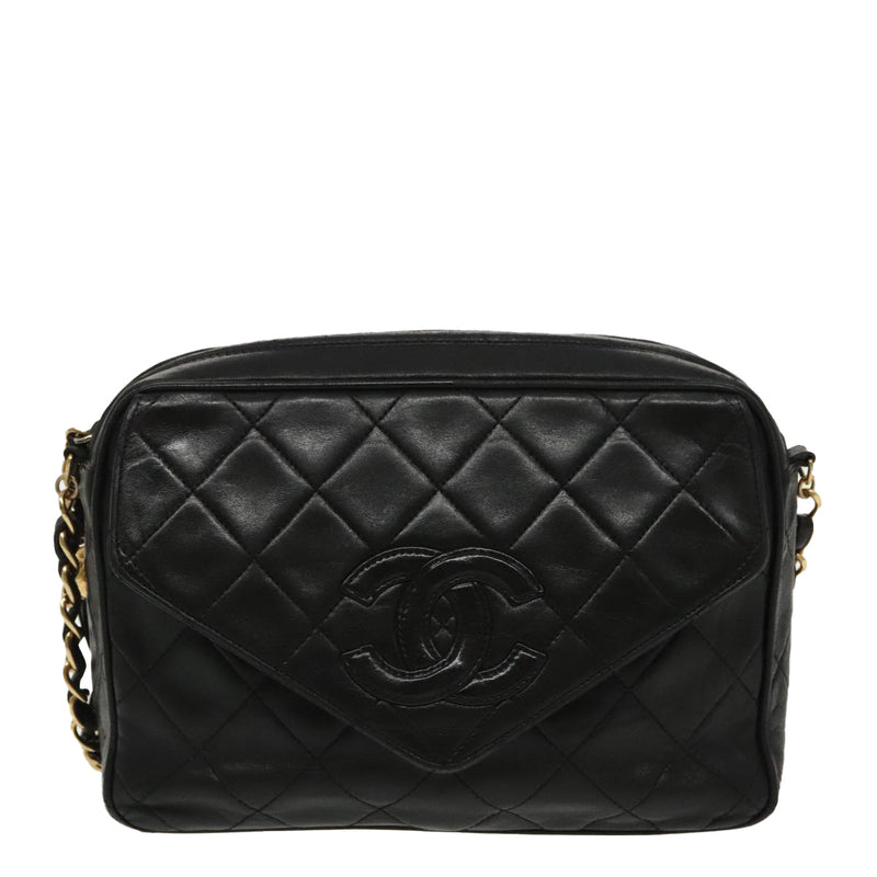 Chanel Camera Black Leather Shoulder Bag (Pre-Owned)