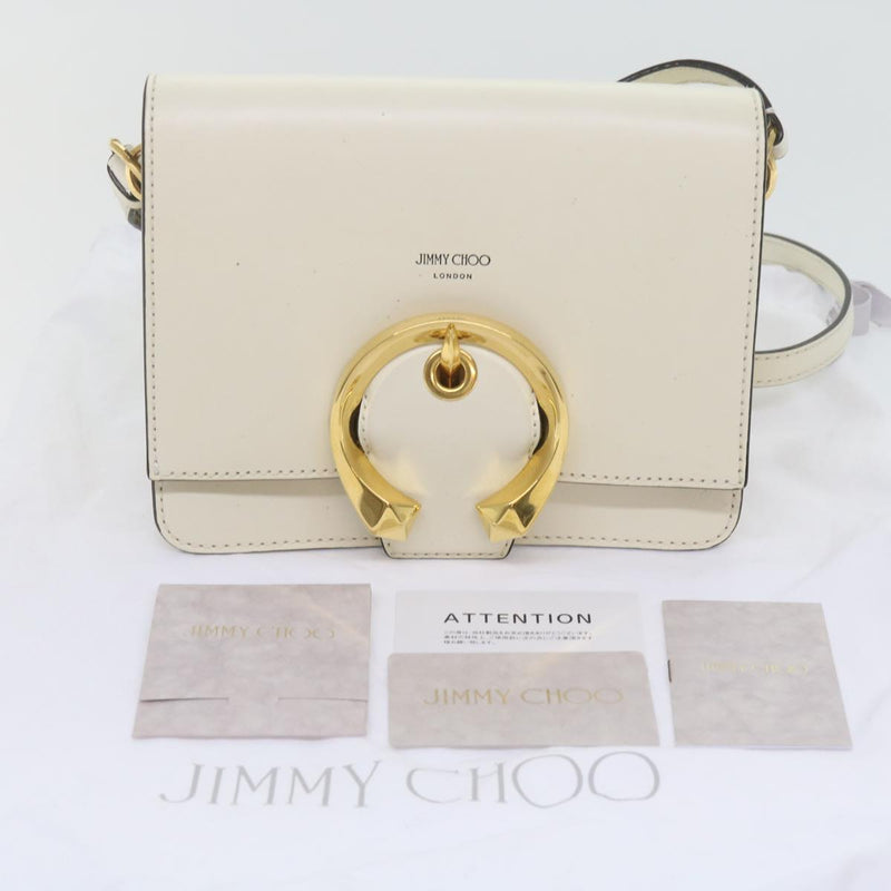 Jimmy Choo Madeline White Leather Shoulder Bag (Pre-Owned)