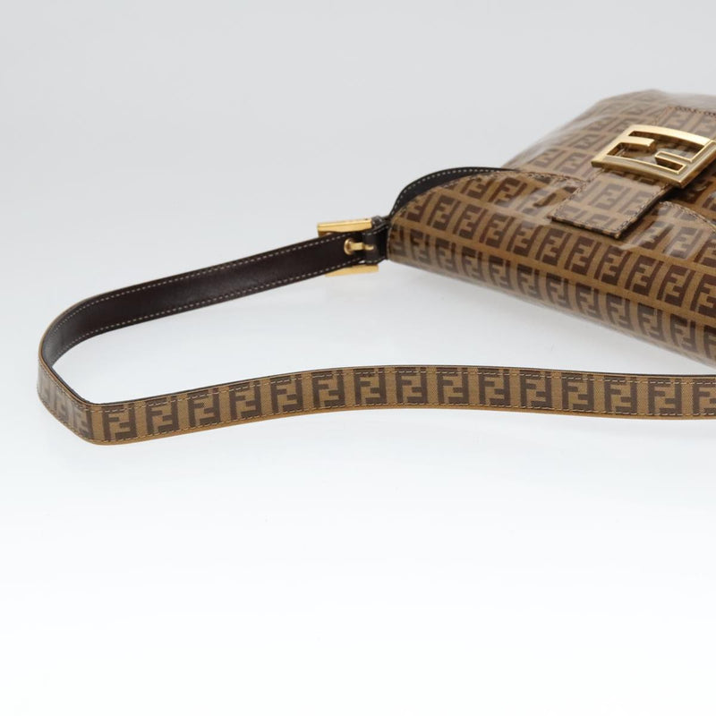 Fendi Baguette Brown Canvas Shoulder Bag (Pre-Owned)