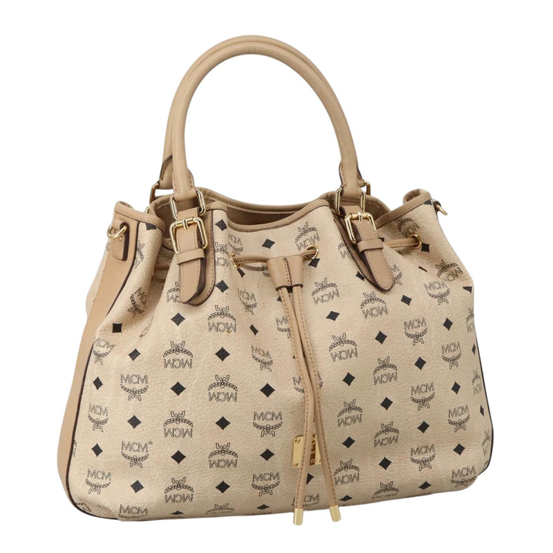 MCM Visetos Beige Canvas Tote Bag (Pre-Owned)