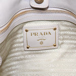 Prada Re-Nylon Beige Canvas Shoulder Bag (Pre-Owned)