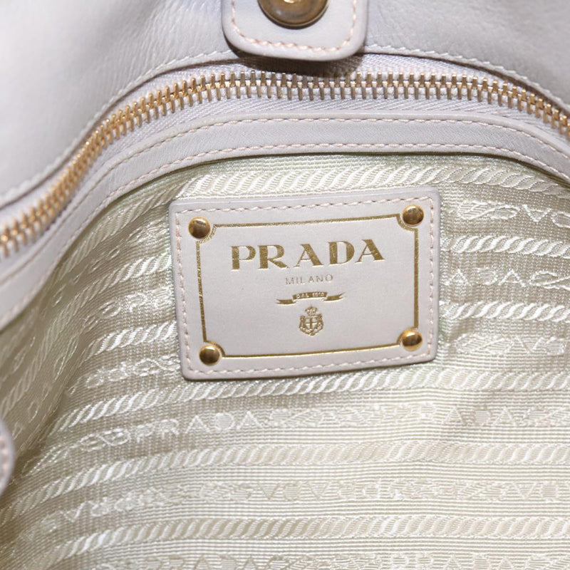 Prada Re-Nylon Beige Canvas Shoulder Bag (Pre-Owned)