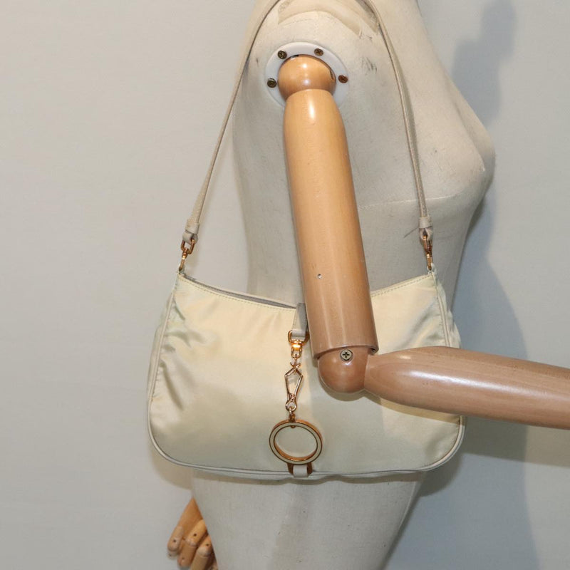 Prada Tessuto White Synthetic Shoulder Bag (Pre-Owned)