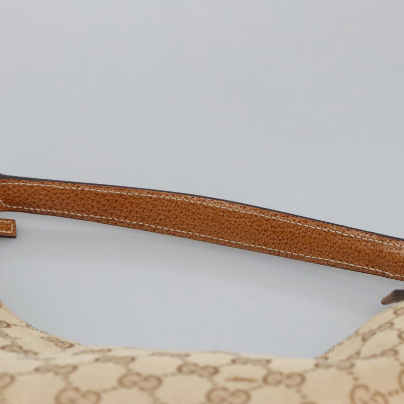 Gucci Hobo Beige Canvas Shoulder Bag (Pre-Owned)