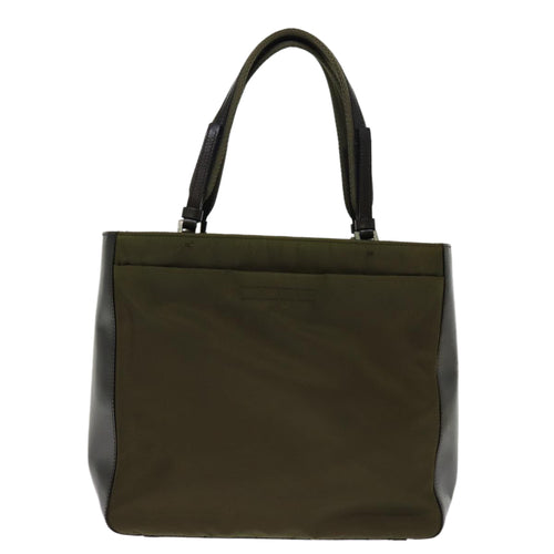 Prada Tessuto Khaki Synthetic Handbag (Pre-Owned)