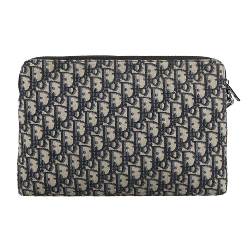 Dior Trotter Navy Canvas Clutch Bag (Pre-Owned)