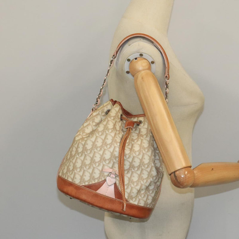 Dior Trotter Beige Canvas Shoulder Bag (Pre-Owned)