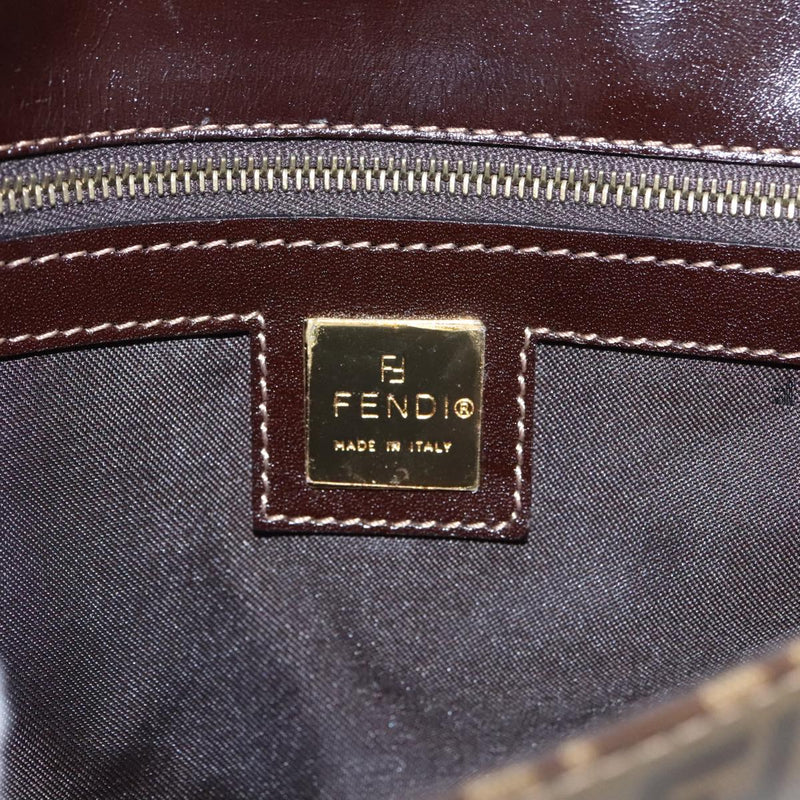 Fendi Baguette Brown Patent Leather Shoulder Bag (Pre-Owned)