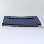 Fendi Selleria Blue Leather Clutch Bag (Pre-Owned)