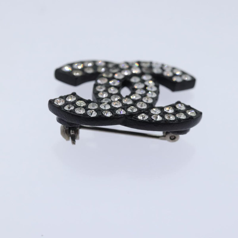 Chanel Coco Mark Black Metal Brooch Jewelry (Pre-Owned)