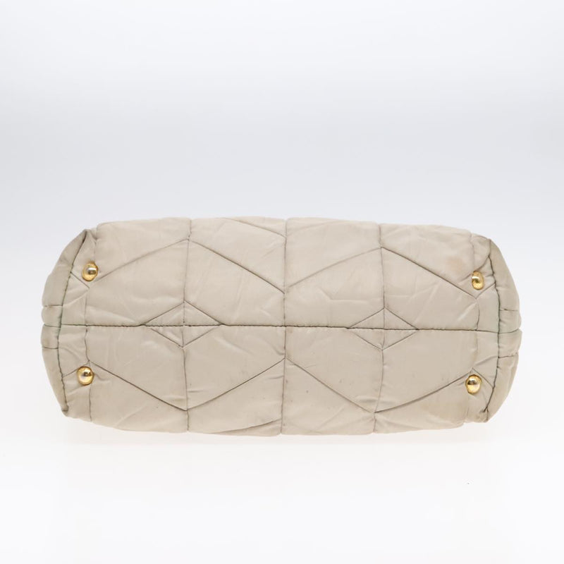 Prada Re-Nylon Beige Canvas Shoulder Bag (Pre-Owned)