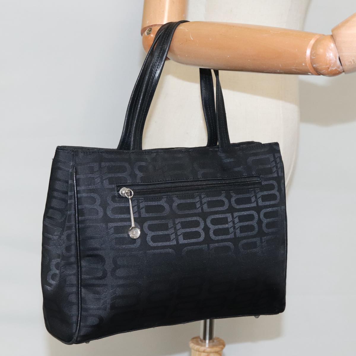 Balenciaga Bb Logo Black Synthetic Tote Bag (Pre-Owned)