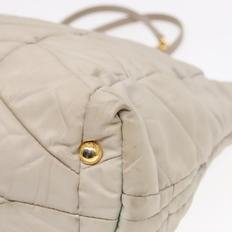 Prada Re-Nylon Beige Canvas Shoulder Bag (Pre-Owned)