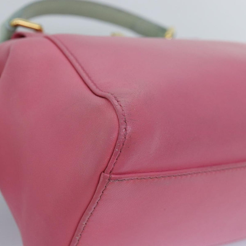 Fendi Peekaboo Pink Leather Handbag (Pre-Owned)