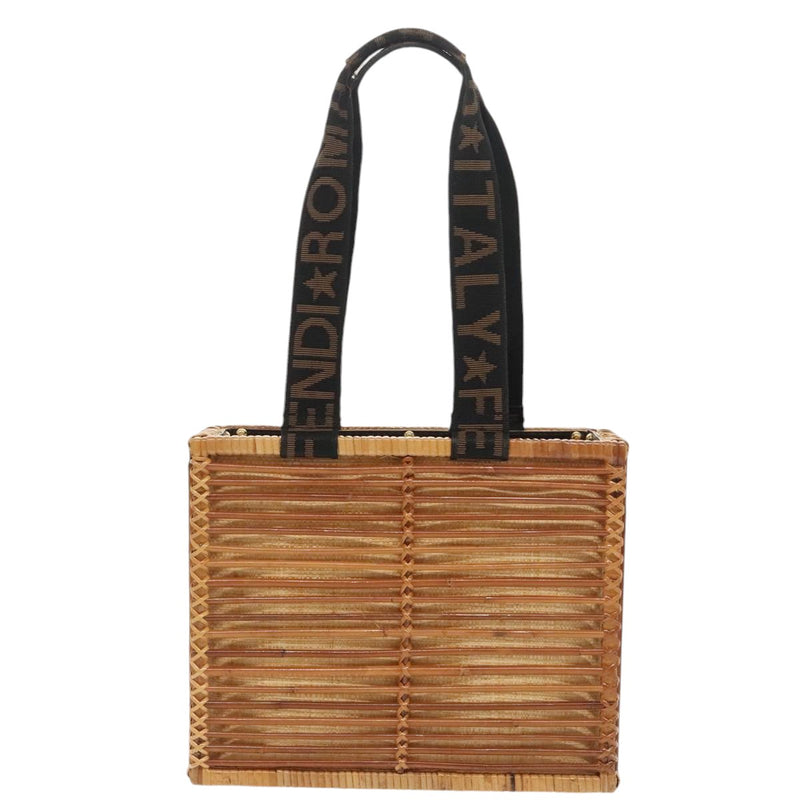 Fendi Basket Beige Canvas Handbag (Pre-Owned)