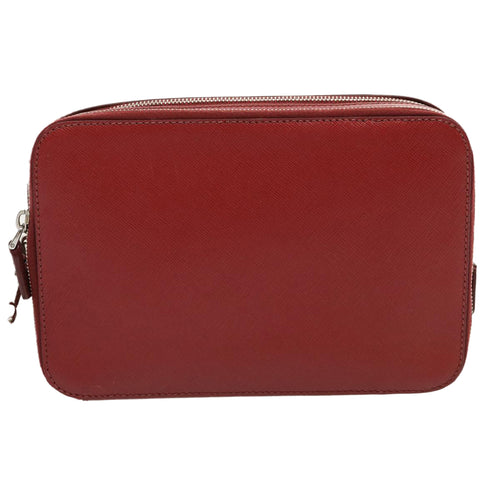 Prada Pionnière Red Leather Clutch Bag (Pre-Owned)