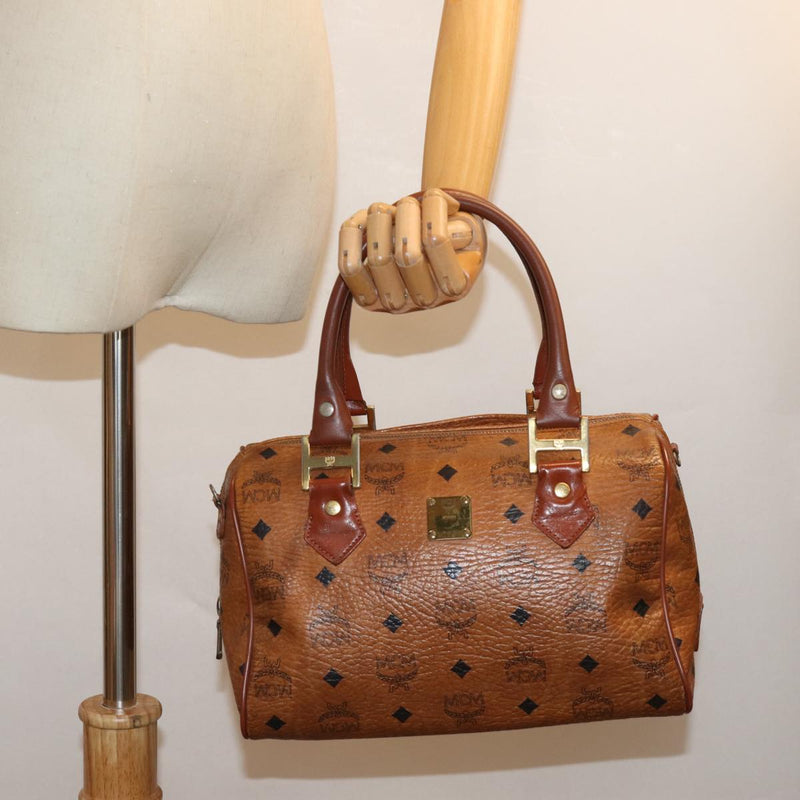 MCM Visetos Brown Canvas Handbag (Pre-Owned)