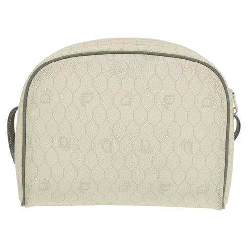 Dior Honeycomb White Canvas Shoulder Bag (Pre-Owned)