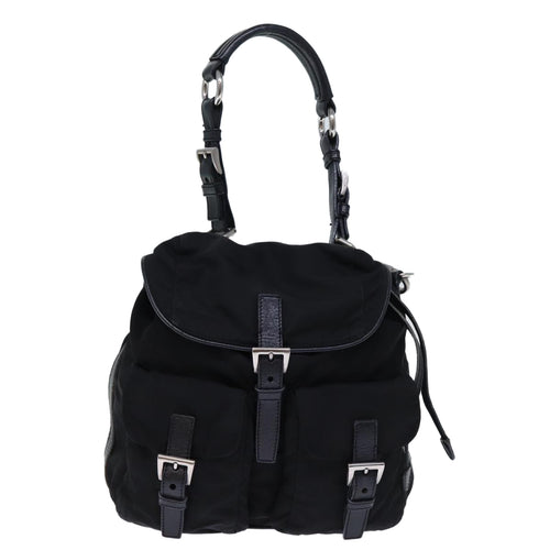 Prada Tessuto Black Synthetic Shoulder Bag (Pre-Owned)