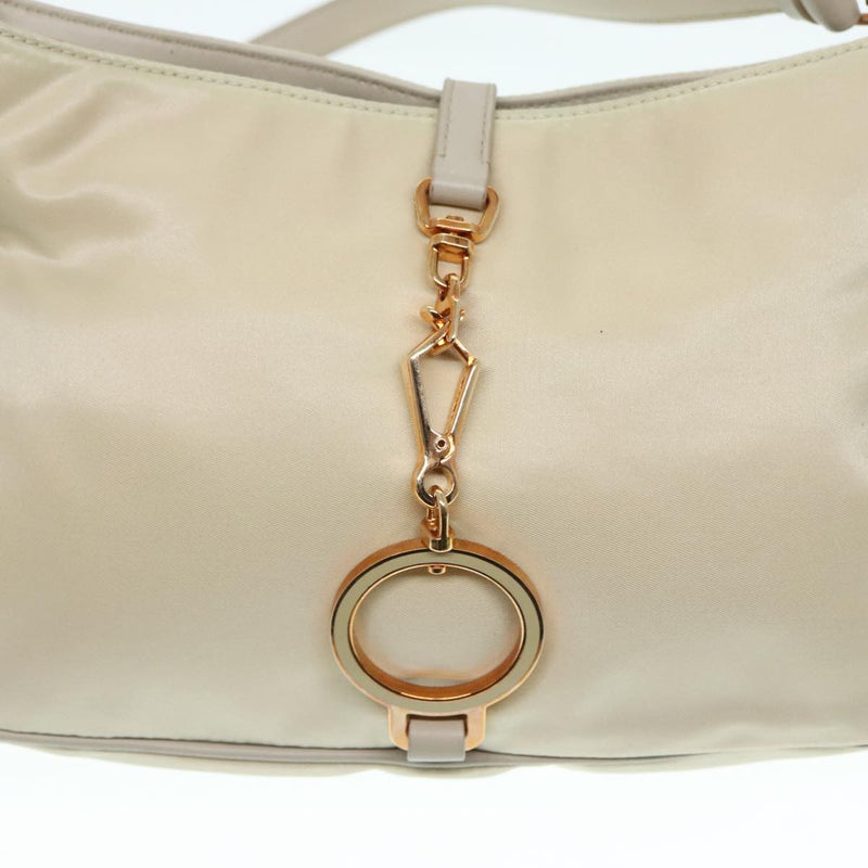 Prada Tessuto White Synthetic Shoulder Bag (Pre-Owned)