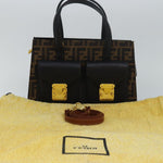 Fendi Zucchino Brown Canvas Handbag (Pre-Owned)