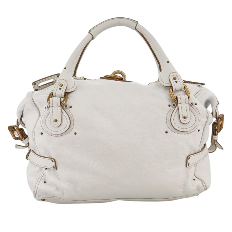 Chloé Paddington White Leather Shoulder Bag (Pre-Owned)