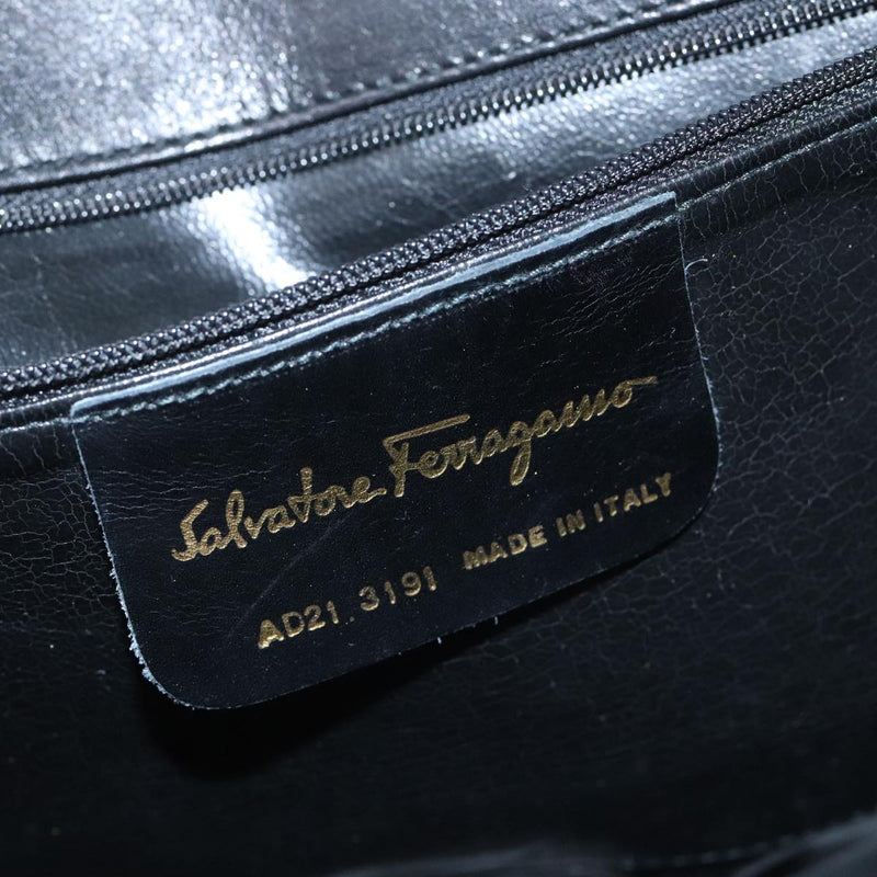 Salvatore Ferragamo Black Canvas Shoulder Bag (Pre-Owned)