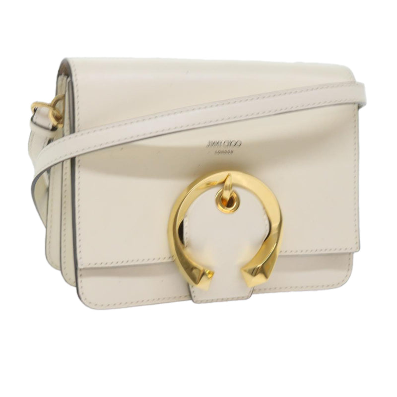 Jimmy Choo Madeline White Leather Shoulder Bag (Pre-Owned)