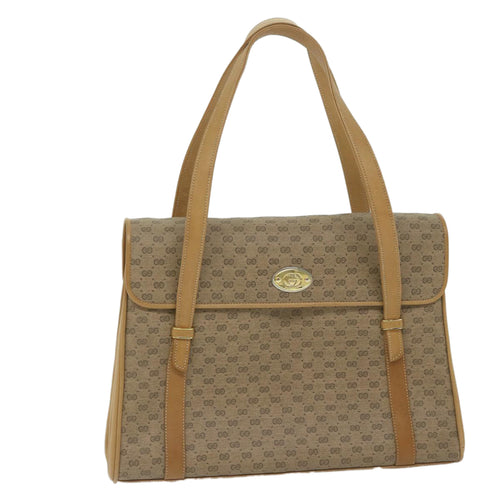 Gucci Gg Canvas Beige Canvas Handbag (Pre-Owned)