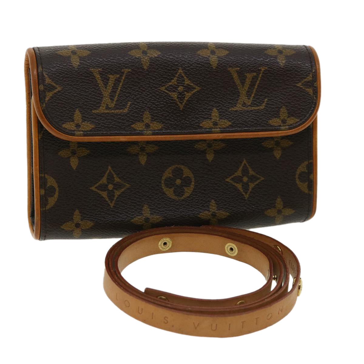 Louis Vuitton Pochette Florentine Brown Canvas Shoulder Bag (Pre-Owned)