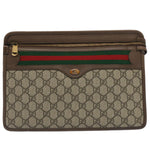 Gucci Ophidia Beige Canvas Clutch Bag (Pre-Owned)