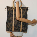 Fendi Zucca Brown Canvas Handbag (Pre-Owned)