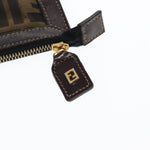 Fendi Zucca Brown Canvas Clutch Bag (Pre-Owned)