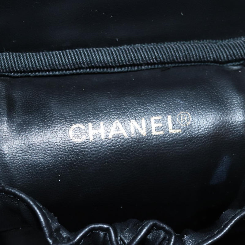 Chanel Vanity Black Leather Clutch Bag (Pre-Owned)