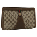 Gucci Ophidia Beige Canvas Clutch Bag (Pre-Owned)