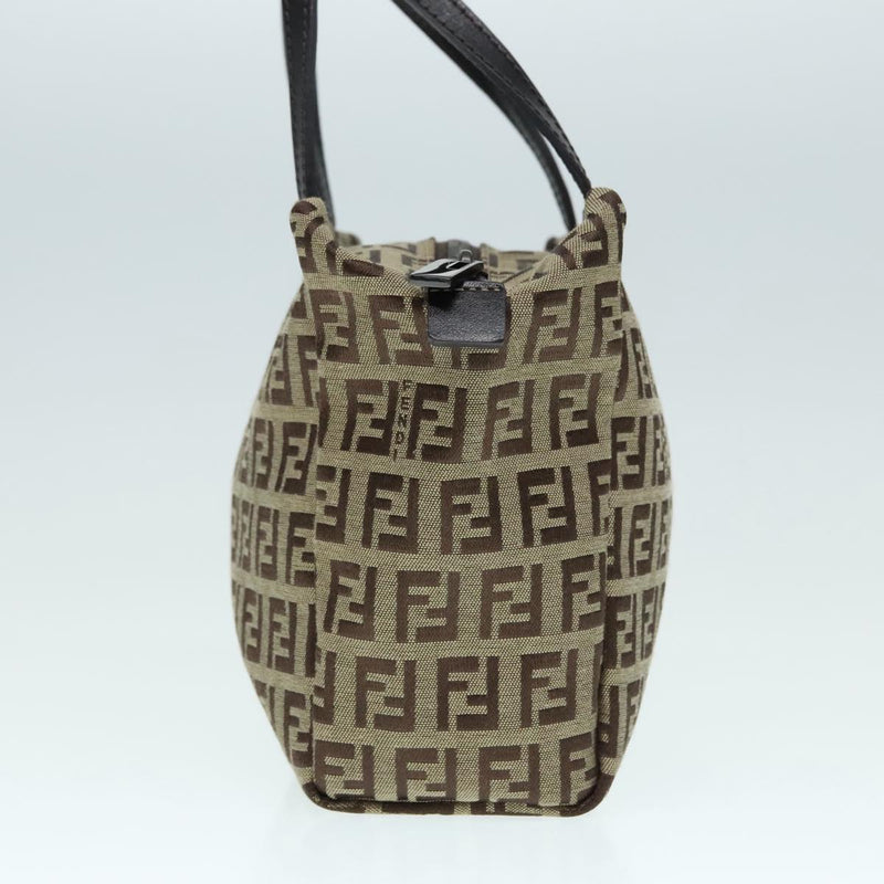 Fendi Zucca Beige Canvas Handbag (Pre-Owned)