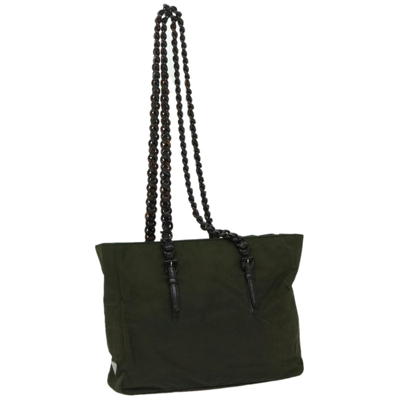 Prada Tessuto Green Synthetic Shoulder Bag (Pre-Owned)