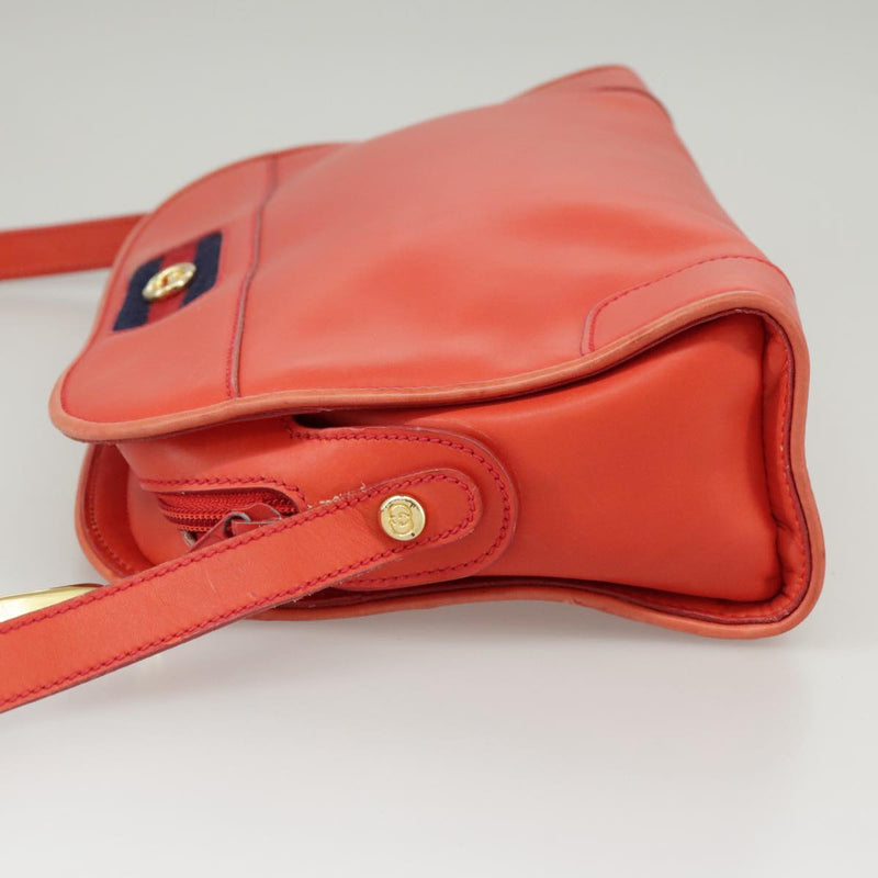 Gucci Ophidia Orange Leather Shoulder Bag (Pre-Owned)