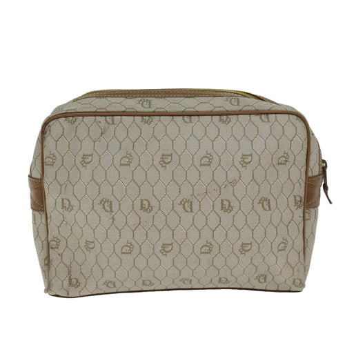 Dior Honeycomb Beige Canvas Clutch Bag (Pre-Owned)