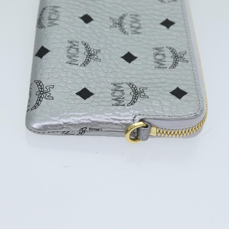 MCM Visetos Silver Canvas Clutch Bag (Pre-Owned)