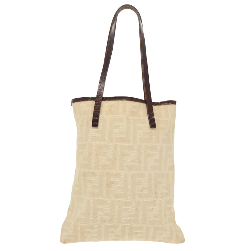 Fendi Beige Canvas Tote Bag (Pre-Owned)