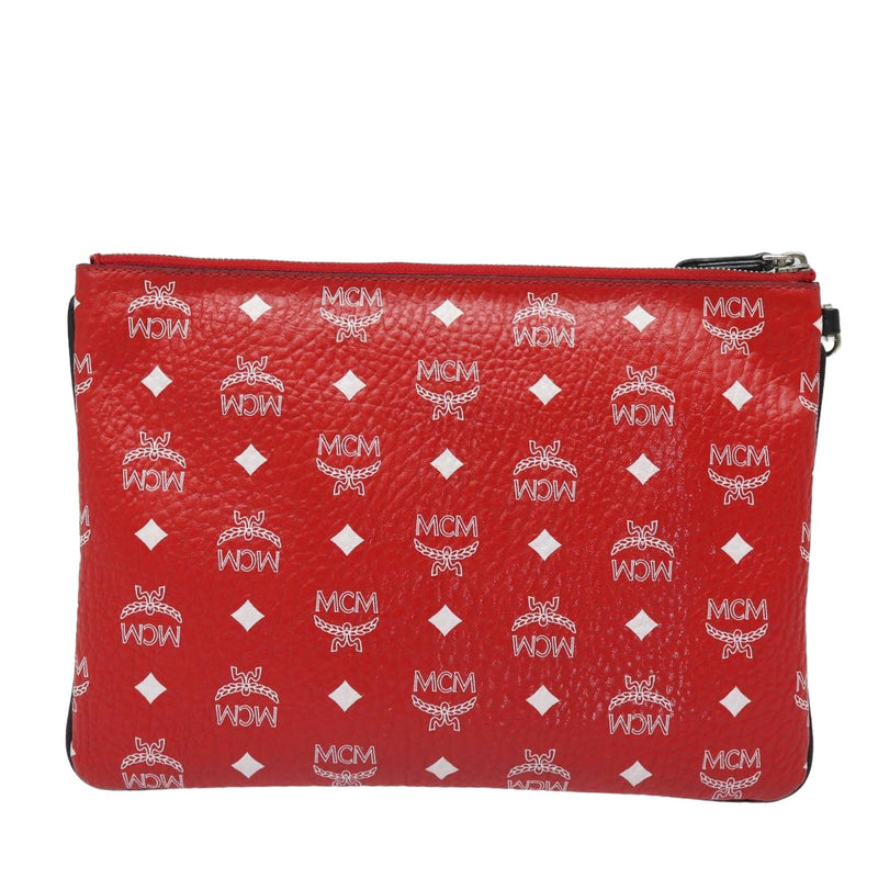 MCM Visetos Red Canvas Clutch Bag (Pre-Owned)